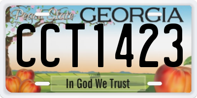 GA license plate CCT1423