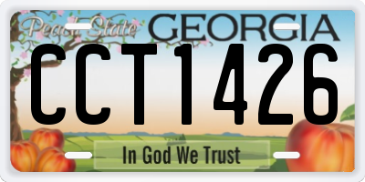 GA license plate CCT1426
