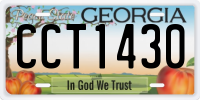 GA license plate CCT1430
