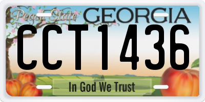 GA license plate CCT1436