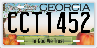 GA license plate CCT1452