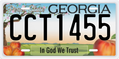 GA license plate CCT1455