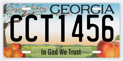 GA license plate CCT1456