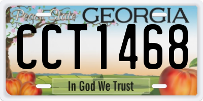 GA license plate CCT1468