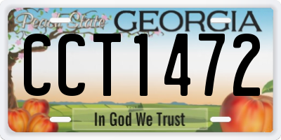 GA license plate CCT1472