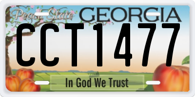 GA license plate CCT1477
