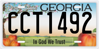 GA license plate CCT1492