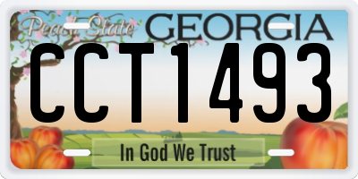 GA license plate CCT1493