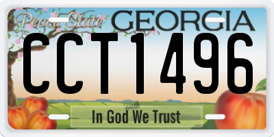 GA license plate CCT1496