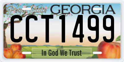 GA license plate CCT1499
