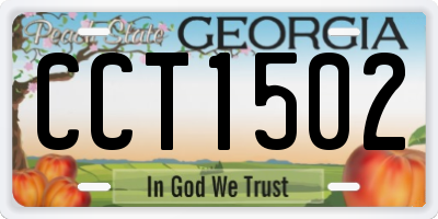 GA license plate CCT1502