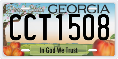 GA license plate CCT1508