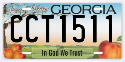 GA license plate CCT1511