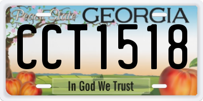 GA license plate CCT1518