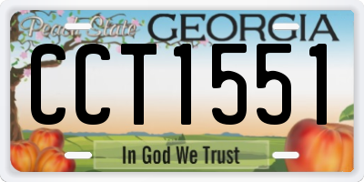 GA license plate CCT1551