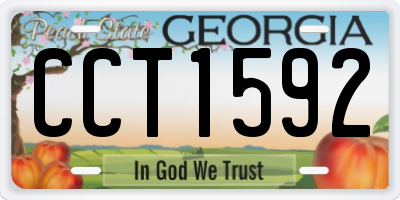 GA license plate CCT1592