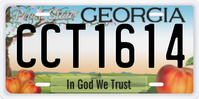 GA license plate CCT1614