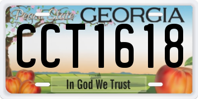 GA license plate CCT1618