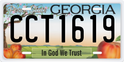 GA license plate CCT1619