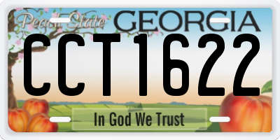 GA license plate CCT1622