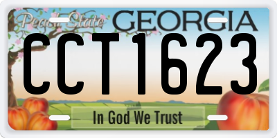 GA license plate CCT1623