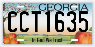 GA license plate CCT1635