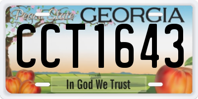 GA license plate CCT1643