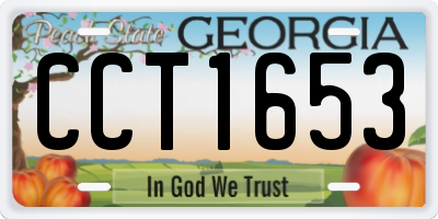 GA license plate CCT1653