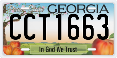 GA license plate CCT1663