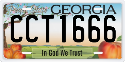GA license plate CCT1666