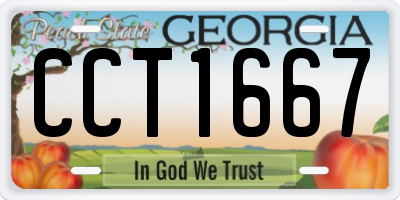 GA license plate CCT1667