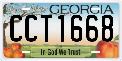 GA license plate CCT1668