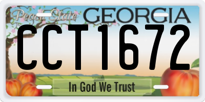GA license plate CCT1672