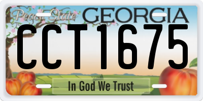GA license plate CCT1675