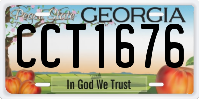 GA license plate CCT1676
