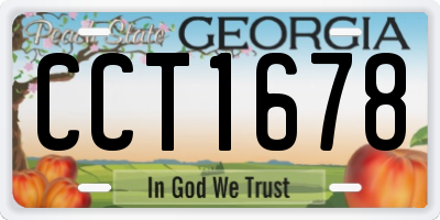 GA license plate CCT1678