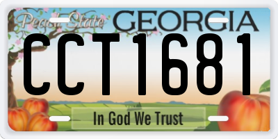 GA license plate CCT1681