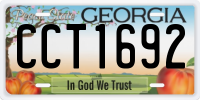 GA license plate CCT1692