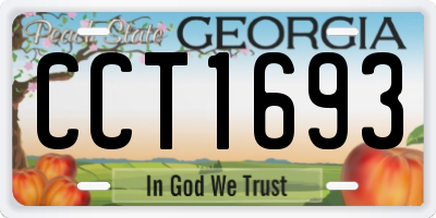 GA license plate CCT1693