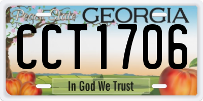 GA license plate CCT1706