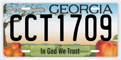 GA license plate CCT1709
