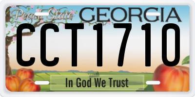 GA license plate CCT1710