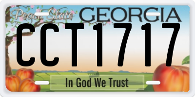 GA license plate CCT1717