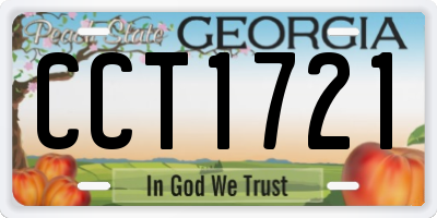 GA license plate CCT1721