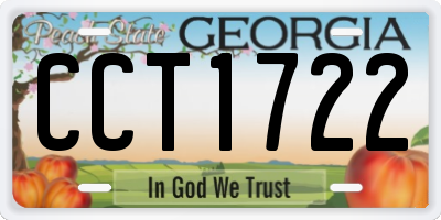 GA license plate CCT1722