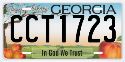 GA license plate CCT1723
