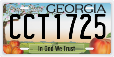 GA license plate CCT1725