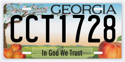 GA license plate CCT1728