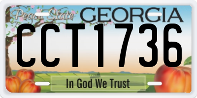 GA license plate CCT1736