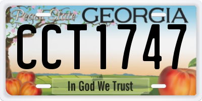 GA license plate CCT1747